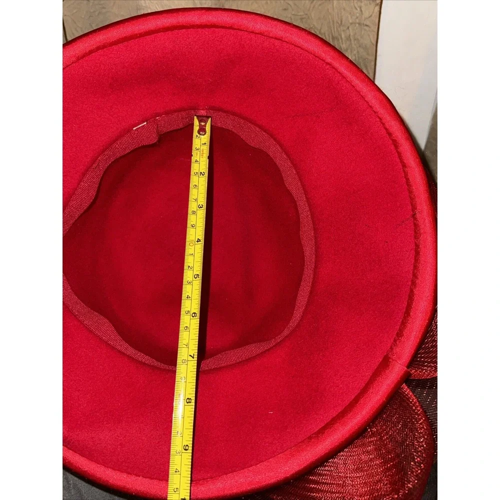 Bowler Hat Wool Ruched Satin Mesh Bow Elegant Kentucky Derby Church - Picture 8 of 9